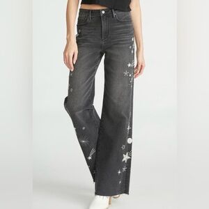 Driftwood Charlee Shooting Star High Waist Wide Leg Jeans 30x32
